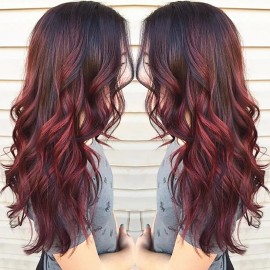 generic Peluca De 70 Cm, Sexy, Rojo Degradado, Pelo Largo Y Rizado,