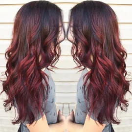 generic Peluca De 70 Cm, Sexy, Rojo Degradado, Pelo Largo Y Rizado,