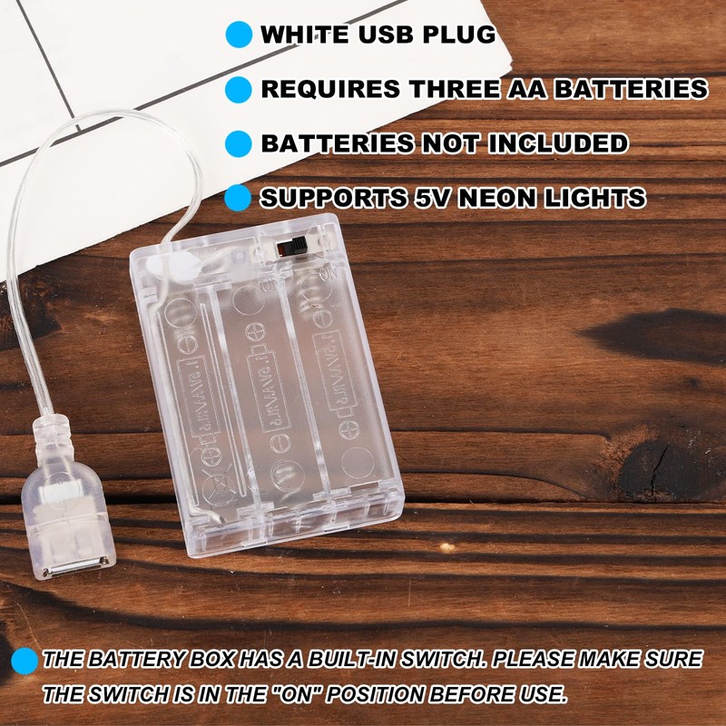 Portable Battery Pack for 5V LED Neon Sign, Power Supply