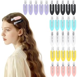 30 Piezas Broches para Cabello de Mujer,Pinza para Cabello,Broches para Cabello,Horquillas sin costuras,5 Negras,5 Blancas,5 Rosas,5 Azules,5 Moradas y 5 Amarillas