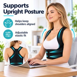 Adjustable Posture Corrector Back Brace for Men and Women, Breathable Mesh Upper Back and Shoulder Support, Lightweight Posture Support Brace with Adjustable Straps for Daily Wear