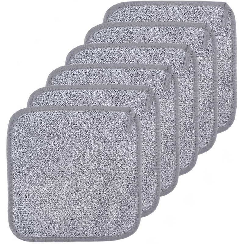 POLYTE Paño Desmaquillante Facial de Microfibra, 20.3x20.3 cm, 6 Pzas