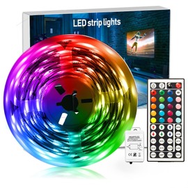 DAYBETTER Led Strip Lights 32.8 ft RGB Color Changing Lights Strip for Bedroom, Desk, Home Decoration, with Remote and Power Supply