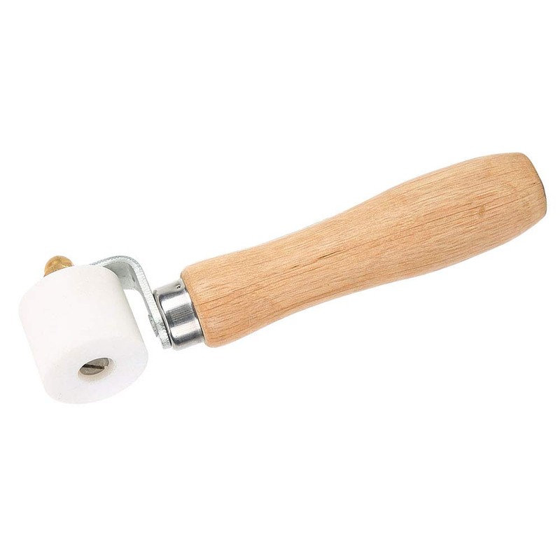 28mm/1.1inch PTFE Hand Pressure Roller, 2 Way Bearing, Wooden Handle,