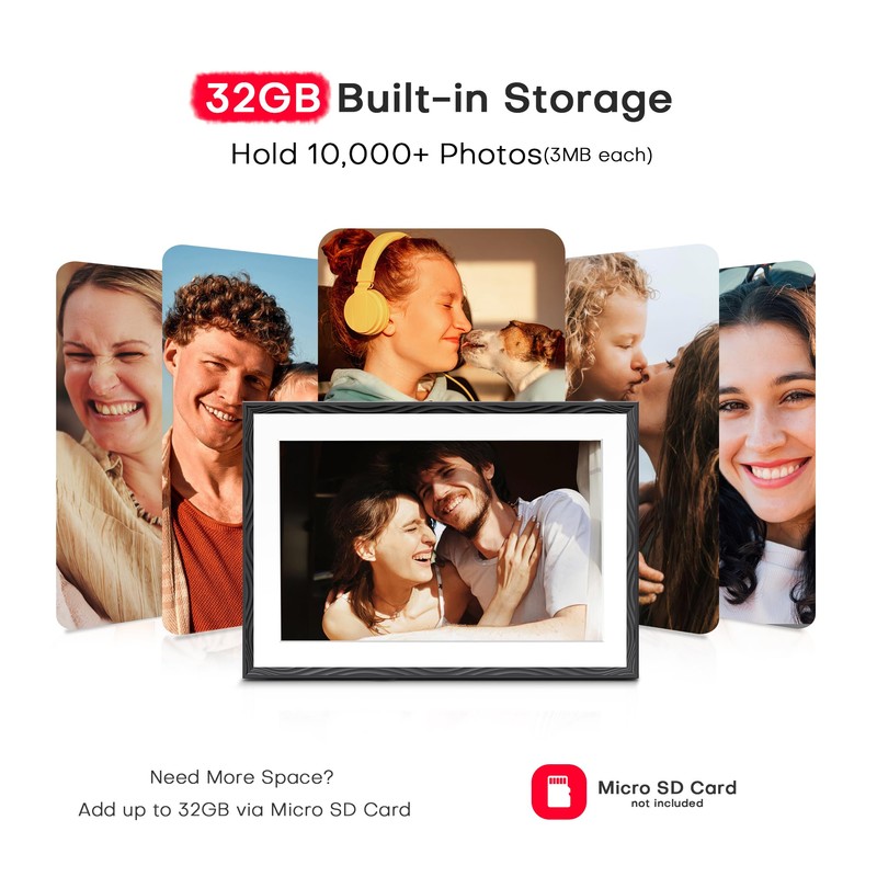 Digital Picture Frame, 10.1'' Frameo Digital Frame Wifi, 1280*800 HD