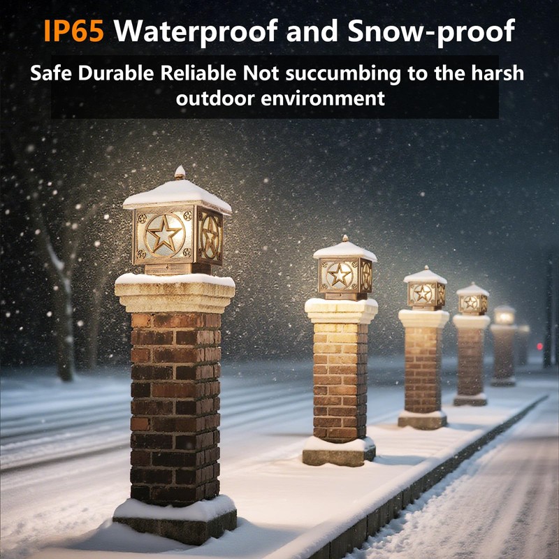 SLAWA Outdoor Solar Post Cap Light 9.8In Bronze Column Lights