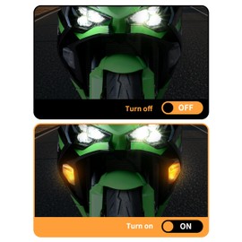 VEISUTOR LED Front Turn Signal Indicator Light for ZX-6R 24-25, Amber Turning Lamp for Kawasaki Ninja ZX 6R 636 2024-2025 Accessories