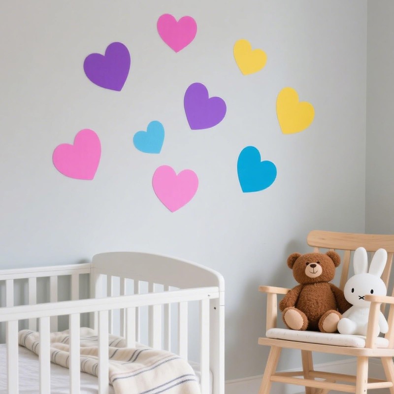 8 Pack Large Heart Stencils for Crafts, Reusable PET Plastic