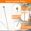 sourcing map 15Pcs Stainless Steel Cocktail Toothpicks, 4.25 Inch Metal