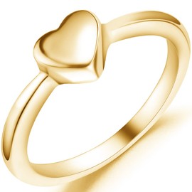 Jude Jewelers Stainless Steel Heart Shaped Wedding Engagement Promise Statement Anniversary Ring (Gold, 6)
