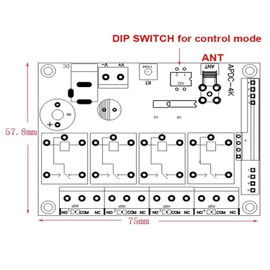 New TYP Universal dc 12v 24v 36v 72v 4 Channels Wireless Remote Control Switch Relay Module Lighting fixtures Access Control gate Remote Controller with 2 Metal Remote Controls 10A NO COM NC ﻿