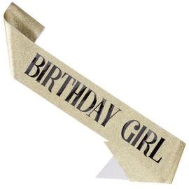 Birthday Girl Sash for Women Black Glitter Sash with Colorful Foil Lettering Sweet 16th 18th 21st 25th 30th 40th Birthday Gifts Decorations For Party Gold Black, 1 Pack