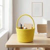 Prudance Small Woven Basket Handle Bag, 6" x 5",Yellow