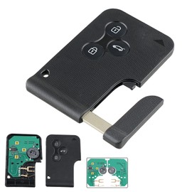 AULESSE 3 Button Car Key Shell Car Key with Remote Control for Ren-Ault Megane 2 Scenic 2 Clio 3, Electronically Programmable 433 MHz Blank Card with ID46 PCF7947 Transponder