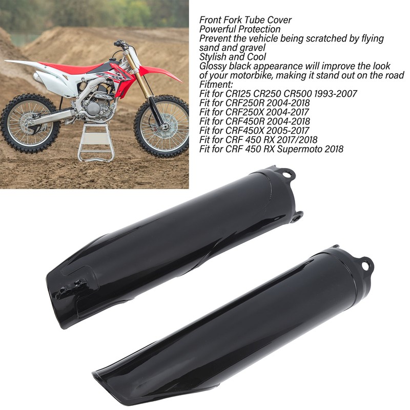 2Pcs Front Fork Tube Cover Glossy Black for CRF250R CRF250X