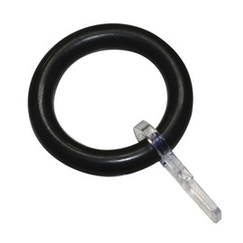 GARDINIA Anelli per tende per bastoni per tende con Ø fino a 28 mm, con ganci per tende, anelli per tende, larghezza 9 mm, plastica, nero, 10 pezzi