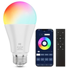 MXhme A19 Color Changing Light Bulb with Remote Control&App Control, 800LM 9W(60W Equivalent) Dimmable 3000K-6500K RGBWW,E26 Base 2.4GHz,Light Bulb for Home Decor,1Bulb&1Remote