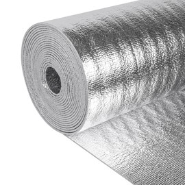 Reflective Insulation Roll 47in x 10Ft (3mm) Foam Core Radiant Barrier Double Reflective Aluminum Foil Wrap Insulation Sheet Thermal Shield for Winter RV Window Thermal Cold Insulation Summer Heat