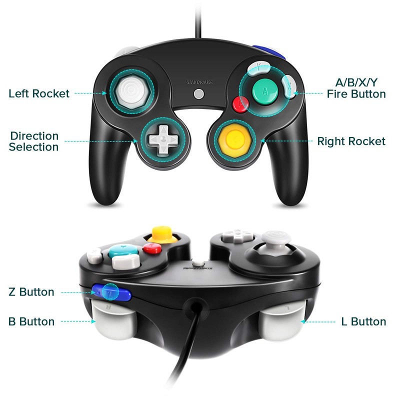 VOYEE GC Controller, Compatible with Wired USB Gamecube Controller for