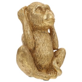 Home Décor 3 Wise Monkeys Statue Resin Gold Monkey Decor Hear No See No Speak No Evil Figurine Home Office Desk Garden Monkey Decoration Golden Home Decoration