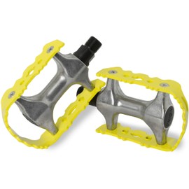 MTB Pedals Aluminium Non-Slip Bicycle Pedal Pair 9/16 Inch Thread for Mountain Bike/E-Bike/Trekking/City Bicycle Pedal Set Aluminium Bicycle Pedals EBike Bicycle Pedals Non-Slip Yellow