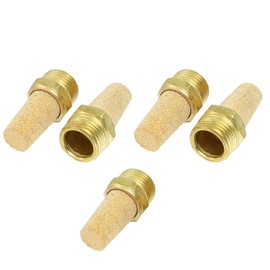 sourcingmap 5 Pcs Sintered Bronze Pneumatic 1/2" PT Thread Exhaust Silencer Muffler