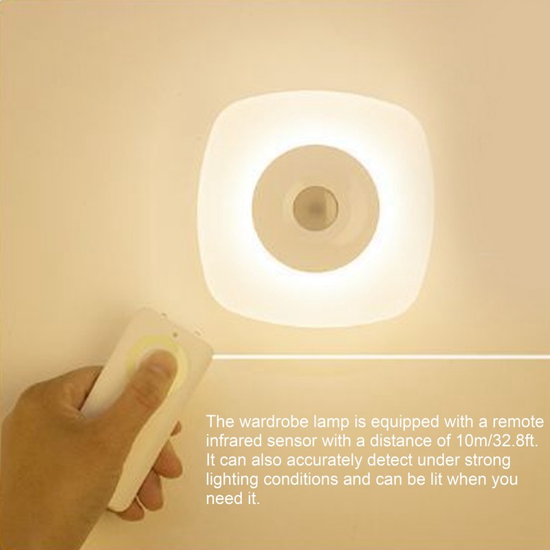 LED Rechargeable Night Light Induction Infrared Lamp Remote Control ABS