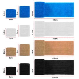 WD & CD Bandages, Sticky Bandages, Fingers/Wrists/Arms/Ankles, Elastic Bandage, Pet Flex, Net Bandage, Tape, Dogs, Licking Prevention, Animal Bandages, Set of 12 (Multicolor)