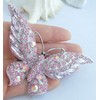 Zeepoffine Charming Butterfly Brooch Pin Rhinestone Crystal Pendant Deco BZ4538