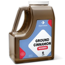 Dependable Foods Ground Cinnamon – 6 Lb. Bulk Jar - Non-GMO, Kosher, Salt-Free, Allergen-Free Seasoning | Rich Spice Harmony