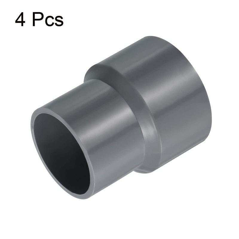 PATIKIL PVC Reducer Pipe Fitting 50x40mm, 3 Pack Straight Coupling