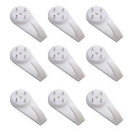SYBL 20PCS White Powerful Concrete Hard Wall Drywall Picture Hooks Non-Trace Hanging Hook Traceless Nail Plastic Wall Hook for Picture Photo Frame Clock Hangers(4cm/1.57" Length)