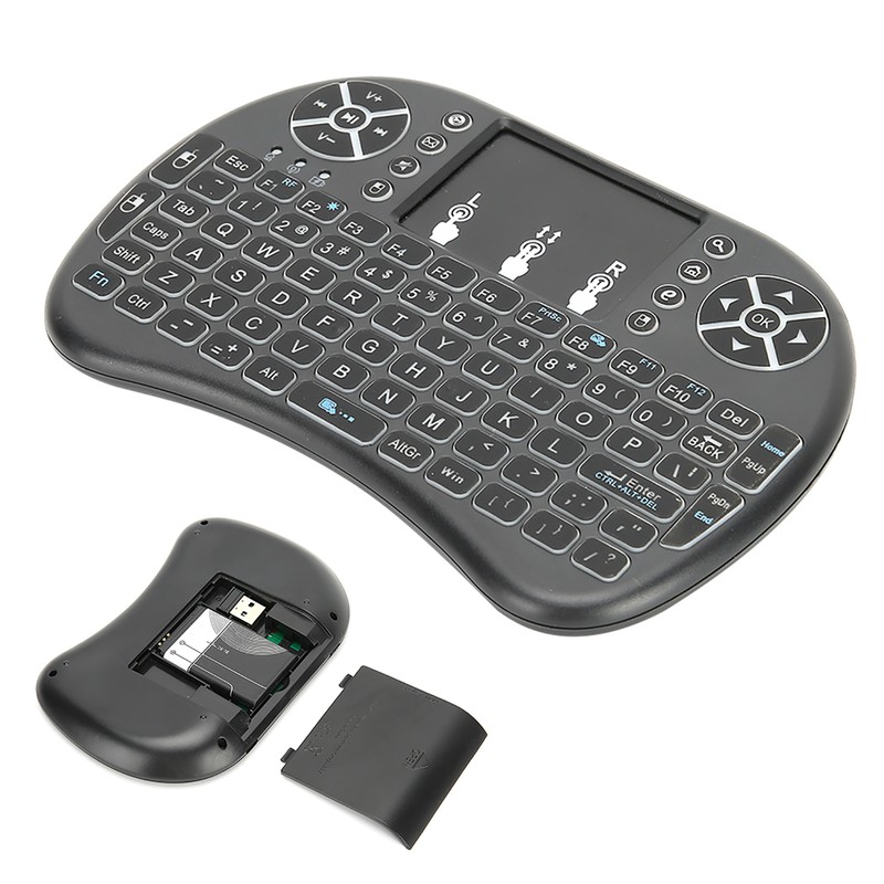 Mini Wireless Keyboard Backlit Black 2.4G RF 10-Meter Working Distance