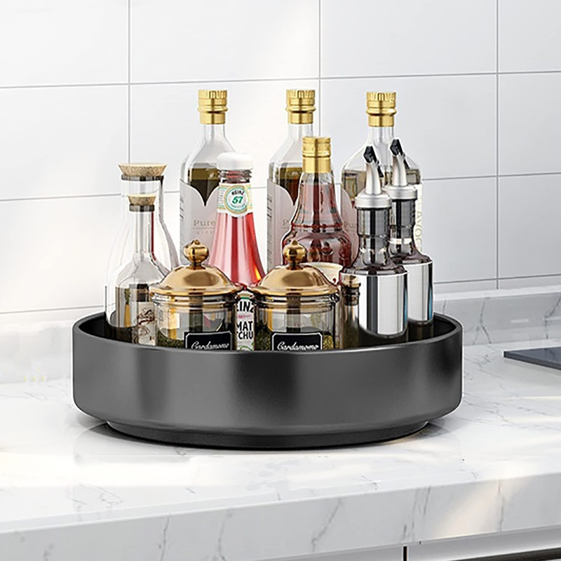 CALIYO Turntable Organiser, Rotating Spice Rack Made of Stainless Steel,