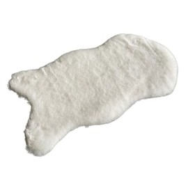 Decorative Fur 50 x 25 cm Rabbit Fur Look Faux Fur Table Runner Decorative Ribbon Faux Fur for Decoration Furniture Cushion (White)