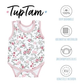 TupTam Baby Girls' Underarm Bodysuit in Plain Colours, Pack of 5, Mix of colours 9