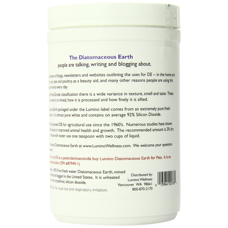 Lumino Home Diatomaceous Earth Fresh Water, Food Grade Pure, 9