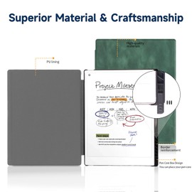 QIOFEARTH Case for Remarkable Paper Pro Tablet 11.8" (2024 Released) Lightweight and Hard Back Shell Protective Book Folio Cover,Have Auto Sleep/Wake,Pen Holder and Pen Tips Box (Marble Green)