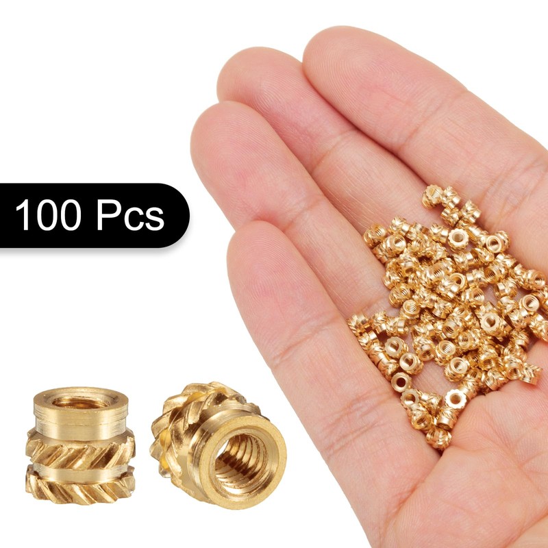 QUARKZMAN Pack of 100 M2 Threaded Inserts Brass Heat Set