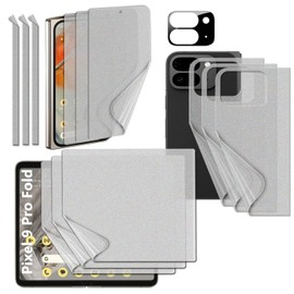 [3SET 13PCS] Pixel 9 Pro Fold 5G 2024 Premium TPU film Screen Protector with Hinge Protector [Anti-glare (Matte) 3set 12pcs] [1 Tempered Glass Lens protector] Scratch Resistant HD Case Friendly [Perfect Fit for foldable Screen] KIKNKILIN
