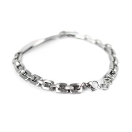 My Identity Doctor - Customized Medical ID Bracelet with Engraving - Steel Matte 6mm Links - White - Wrist Size 6 Inch