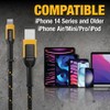 DEWALT Reinforced Braided Cable for Lightning, 10 feet, 3 feet,