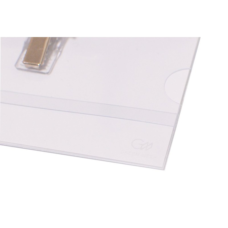 グリーンウィーク 名刺型 名札 50枚セット 安全ピン・クリップ両用タイプ 名札ケース GWM-50