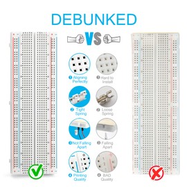 Chanzon 3 pcs Breadboard with 830 Tie Points (MB-102) Solderless Prototype Kit Universal PCB Bread Board Plus 2 Power Rail and Adhesive Back for Small DIY Kits Arduino Proto Raspberry rasp Pi Project
