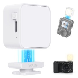 VRIG Mini LED Action Camera Video Light, Magnetic Cold Shoe Photography Fill Lighting for DJI Osmo Action 5Pro/4/3 Camera Cage and Osmo Pocket3 for Vlog Shooting Record, Portable Rechargeable(White)