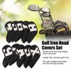 10pcs set PU Waterproof Golf Club Iron Cover Fine Sewing
