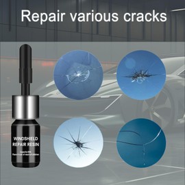 Kunsia Car Windshield Repair Kit, 2025 New Glass Crack Repair Fluid, Repairs Chips, Cracks up to 12 in, Quick Fix for Bullseyes Half-Moon Cracks Star-Shaped Chips and Cracks (1 Set) (Green)