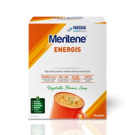 Meritene Energis Vegetable Soup | 50g Sachets, Pack of 10 | Proteins, Vitamin and Minerals Soup Mix