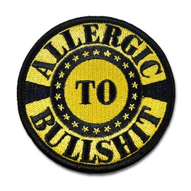 Antrix Funny Allergic to Bullshit Patch Hook and Loop Military Applique Emblem Badge Fastener Funny Patch for Backpacks Caps Hats Bags