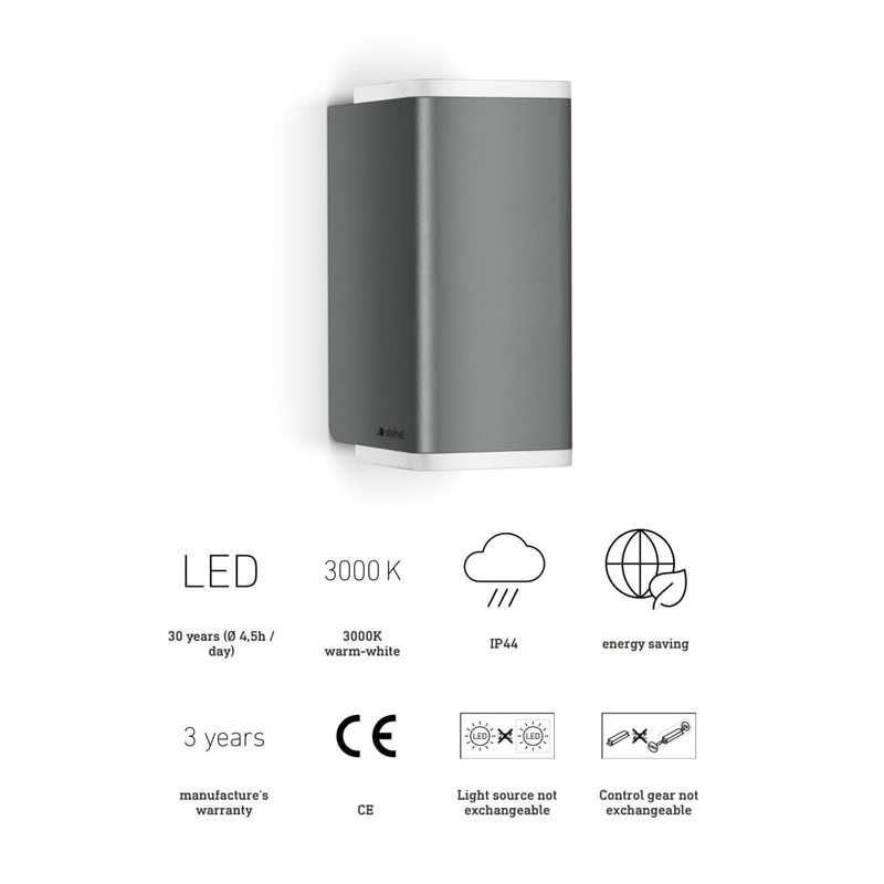 Steinel L 930 Wall Light Anthracite, Up/Downlight, 9.3 W LED
